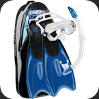 Cressi Palau Bag Full snorkeling set including Palau fins, Marea mask and Gamma snorkel