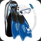 Cressi Palau Bag Full snorkeling set including Palau fins, Onda mask and Gamma snorkel