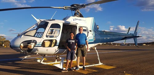 Sunset helicopter ride around Ayers Rock and Mt Olgas