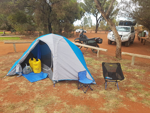 Our tent sorted at Ayers Rock campground