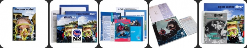 PADI Material banner Snorkel Freediving page different snorkels as samples