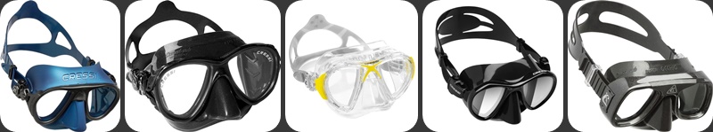 Mask Freediving banner Mask Freediving page different masks as samples